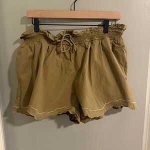 Anthropologie High Waist Olive Shorts